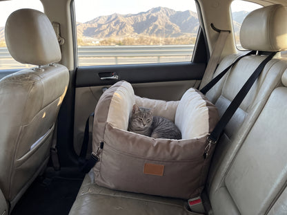 Asiento de auto para perro con correa de seguridad